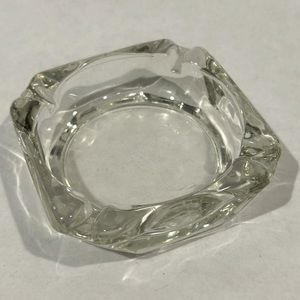 Libbey Vintage MCM Thick Clear Glass‎ Ashtray.Trinket Dish